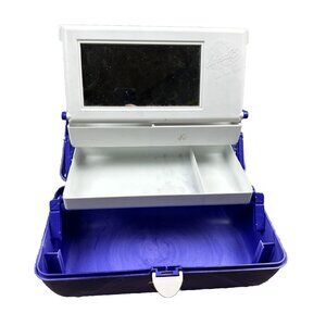 Vintage Caboodles Purple Swirl Model 2630 USA 3 Tier Mirror Makeup Pageant Case